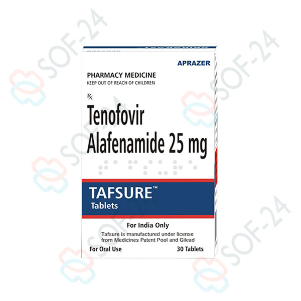 Tafsure-1-1 Tafsure Tenofovir Alafenamide 25 mg Aprazer Healthcare